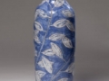 41.scheffert.r Tall blue vase with leaves 1